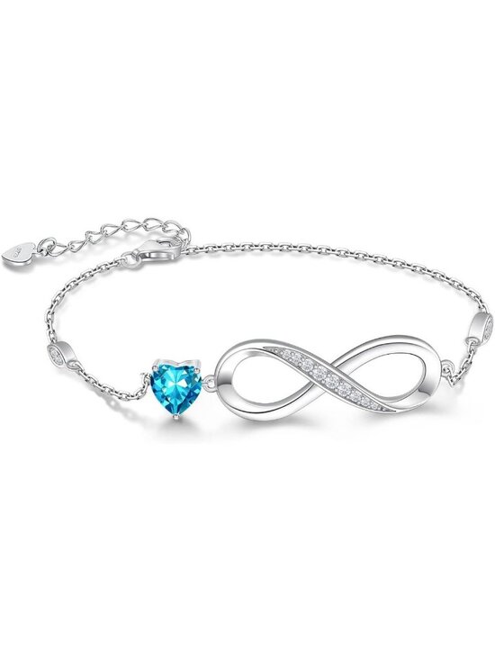 Jewelry - Adjustable 925 Sterling Silver Infinity Love Heart Charm Bracelet for Women